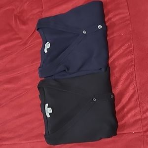 CROFT & BARROW Size XS Button Up Cardigan Bundle Black Navy Blue
